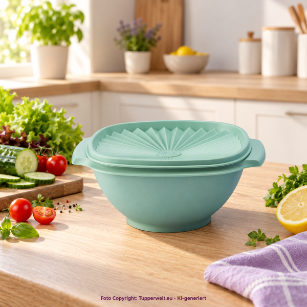 Servierschüssel Sonnen 1,3 l – Mintgrün – mit Deckel