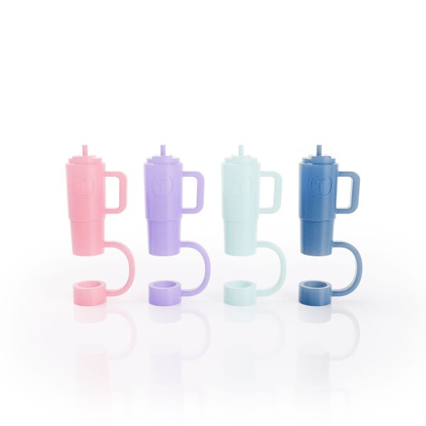 Tupperware Big T Silikon-Strohhalmaufsätze – 4er-Set
