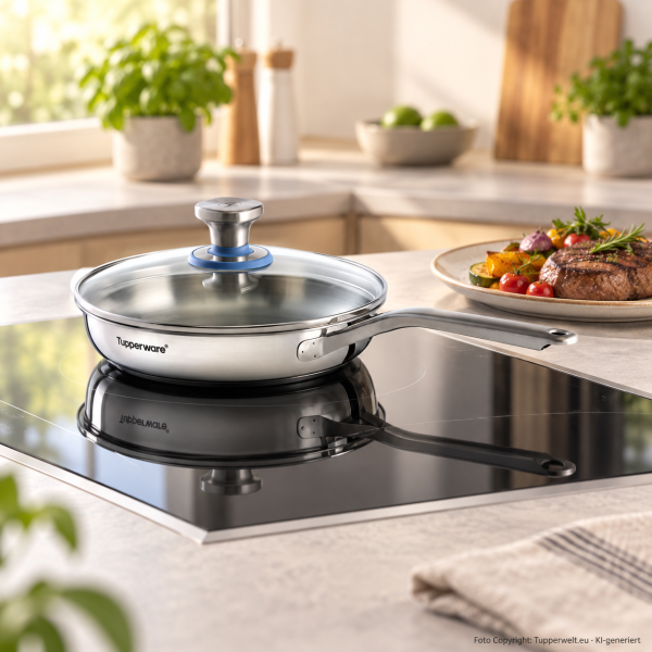 Tupperware Universal Cookware Pro Pfanne 24 cm – mit Glasdeckel